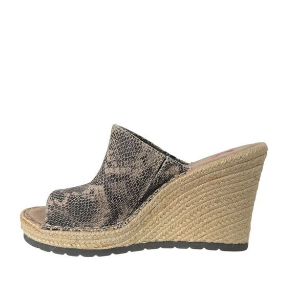 Toms Monica Mule Snakeskin Wedge Sandals size 10 - Picture 3 of 9